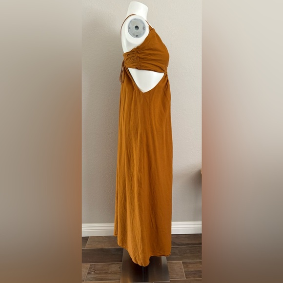 Banana Republic Manon Linen Blend Maxi Cutout Dress Sz 10 - Picture 6 of 15